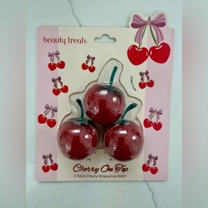 Beauty Treats Cherry Lip Balm Trio- Red